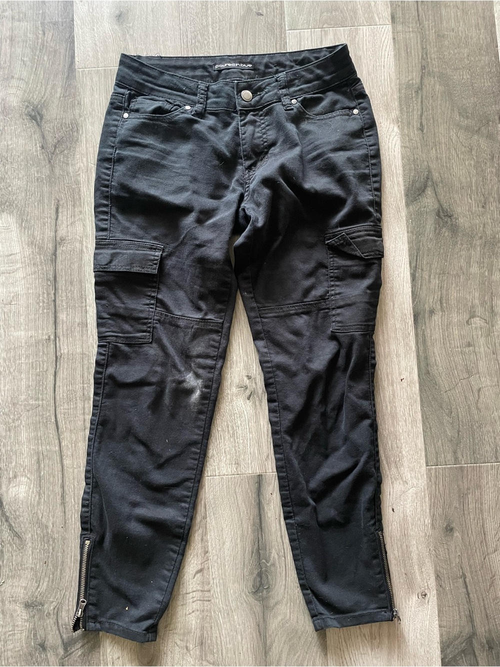 Black Cargo Skinny Jogger Pants